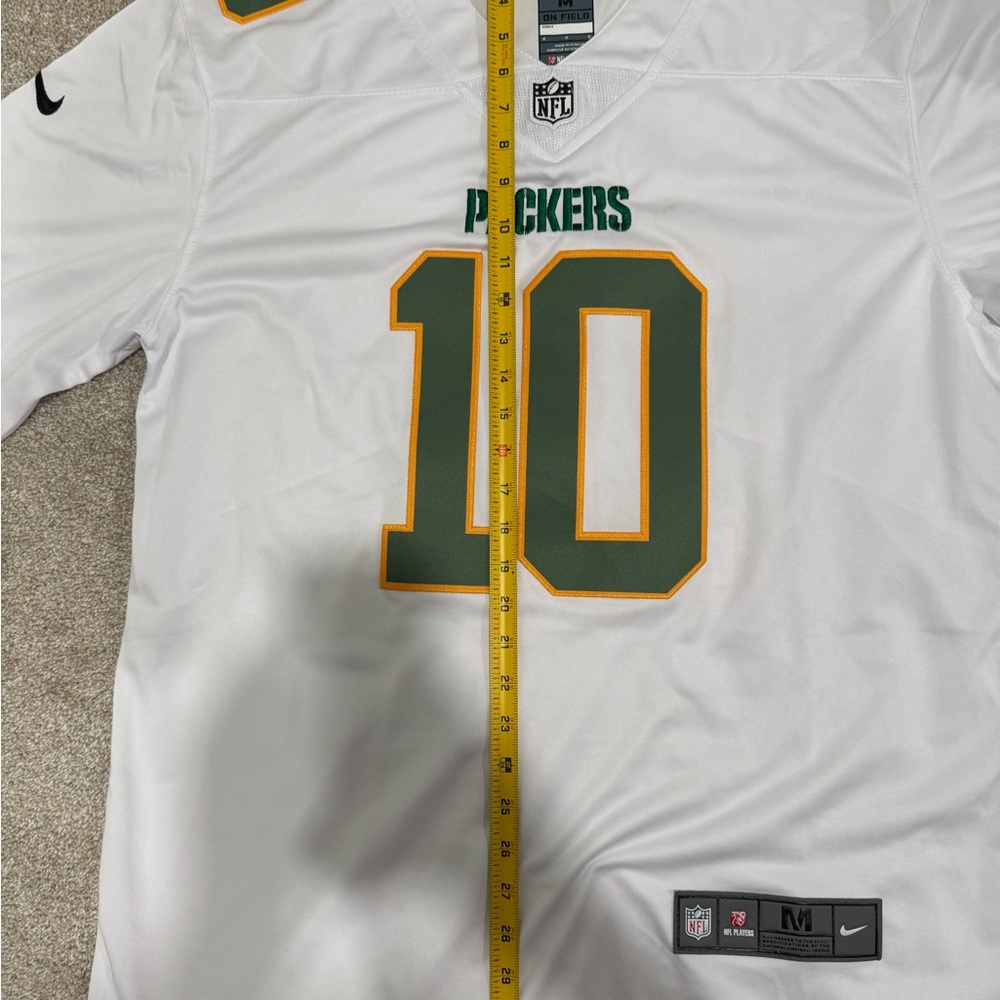 White Jordan Love Packers Jersey with Green and Gold Accents